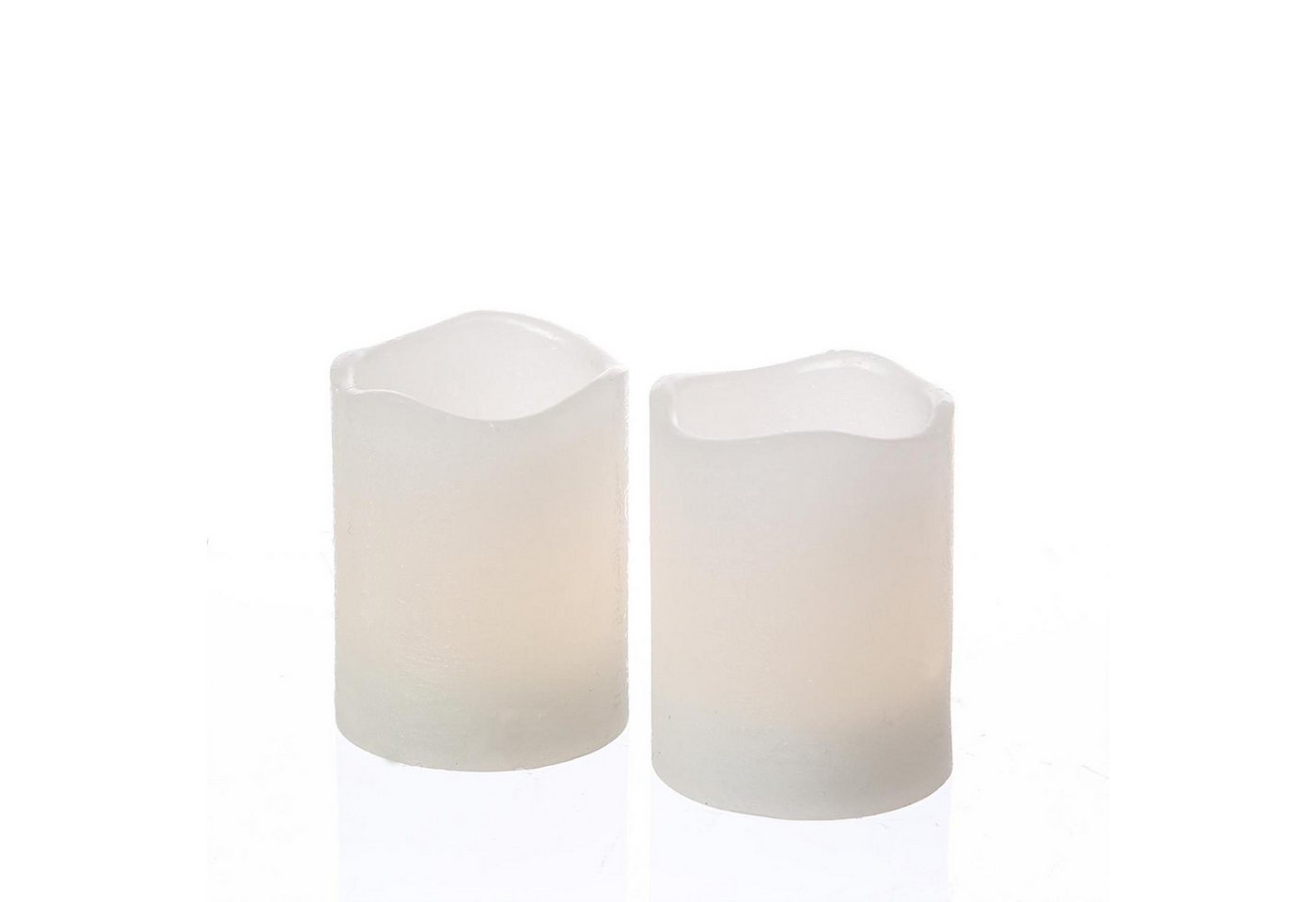 MARELIDA LED-Kerze LED Kerzenset Mini Echtwachs flackernd mit Batterien H: 6cm D: 5cm 2St (2-tlg) von MARELIDA