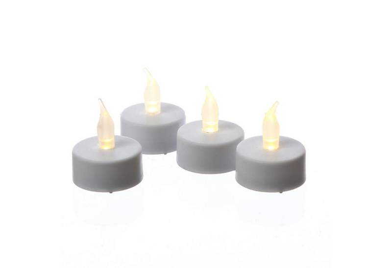 MARELIDA LED-Kerze LED Teelichter gelb flackernd Kunststoff D: 3,7cm mit Batterien 4 Stk. (4-tlg) von MARELIDA