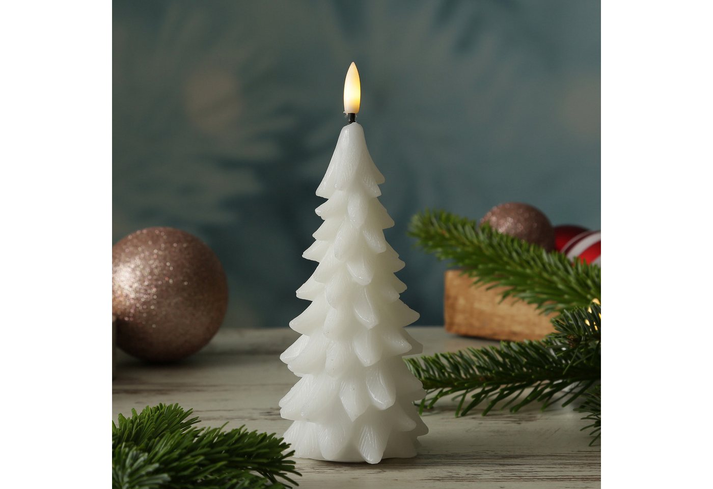 MARELIDA LED-Kerze Tannenbaum Weihnachtsbaum Baumform Echtwachs H: 19cm Timer weiß MARELIDA LED-Kerze Tannenbaum Weihnachtsbaum Baumform Echtwachs H: 19cm Timer weiß von MARELIDA