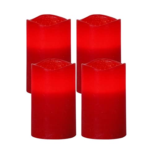 MARELIDA LED Kerzenset rot - Echtwachs - flackernde LED - Timer - H: 12,5cm, D: 7,5cm 4er Set MARELIDA LED Kerzenset rot - Echtwachs - flackernde LED - Timer - H: 12,5cm, D: 7,5cm 4er Set von MARELIDA