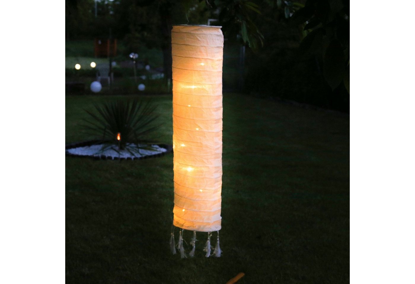 MARELIDA LED Lampion LED Solar Lampion für Balkon Terrasse Garten H: 102cm Dämmerungssensor, LED Classic, warmweiß (2100K bis 3000K) von MARELIDA