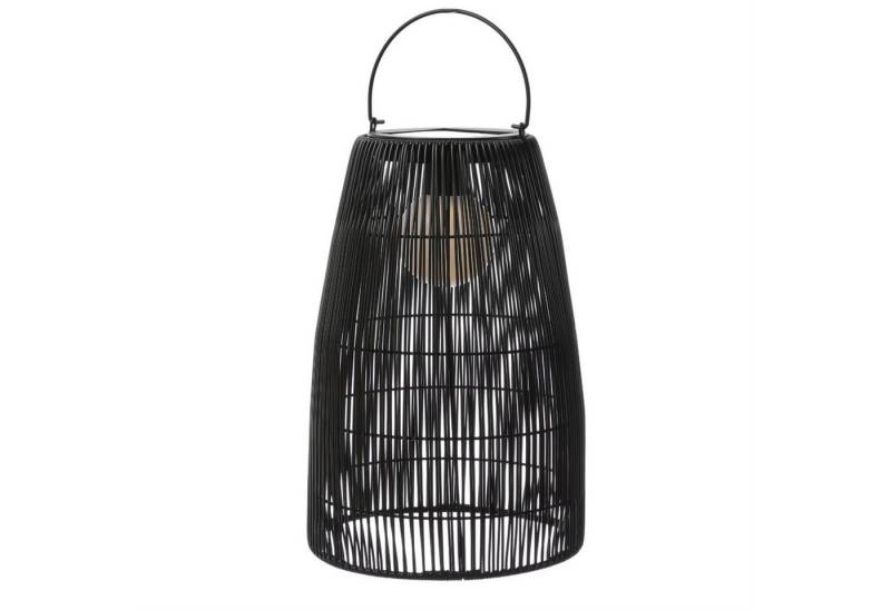 MARELIDA LED Laterne LED Solar Laterne Hängeleuchte in Rattanoptik Solarleuchte schwarz, LED Classic, warmweiß (2100K bis 3000K) von MARELIDA