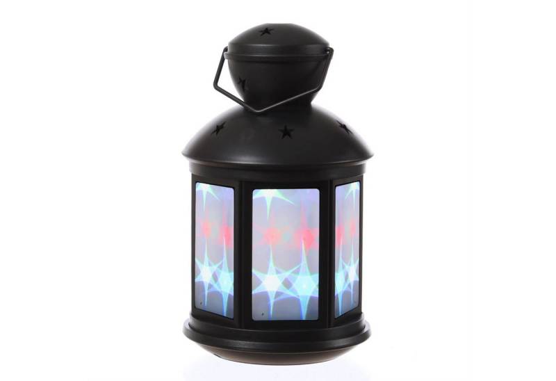 MARELIDA LED Laterne LED Laterne farbiges bewegtes Sternenmuster Sterneneffekt 22cm schwarz, LED Classic, mehrfarbig / bunt von MARELIDA