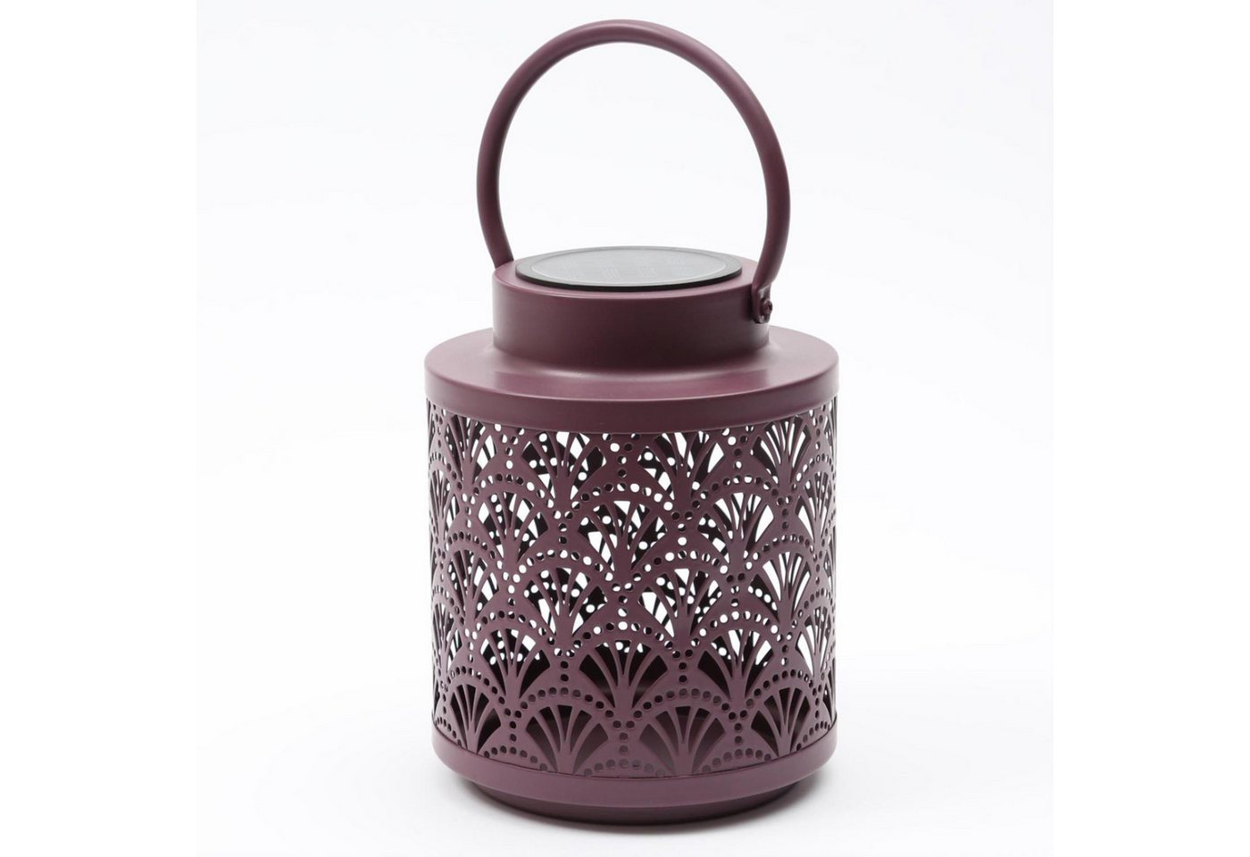 MARELIDA LED Laterne Solar Laterne Fächer Gingko Muster Garten Solarlampe Terrasse Balkon, LED Classic, warmweiß (2100K bis 3000K) von MARELIDA