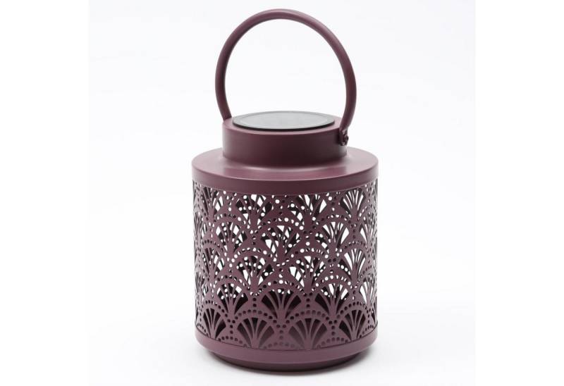 MARELIDA LED Laterne Solar Laterne Fächer Gingko Muster Garten Solarlampe Terrasse Balkon, LED Classic, warmweiß (2100K bis 3000K) von MARELIDA