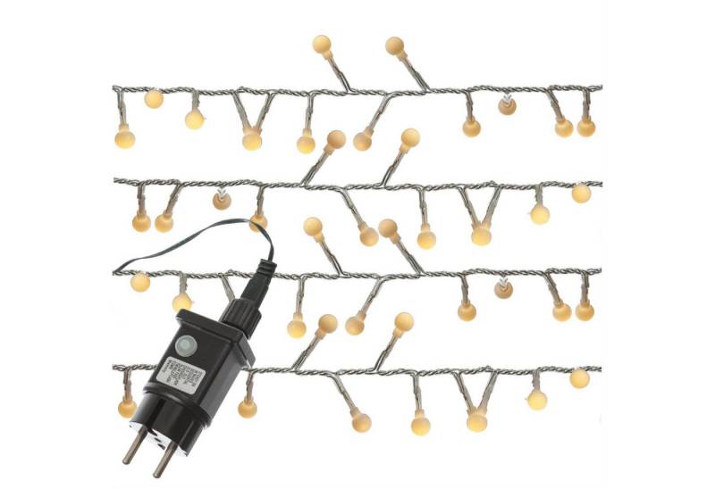 MARELIDA LED-Lichterkette Berry Cherry 500 weiße Mini Kugeln 8 Funkt. 11m Außen Deko Girlande, 500-flammig von MARELIDA