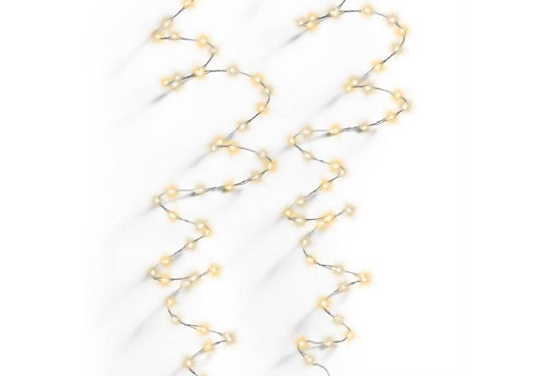 MARELIDA LED-Lichterkette Büschel Compact Twinkle 378LED warmweiß bernstein 8Funkt 6m Draht gold, 378-flammig von MARELIDA