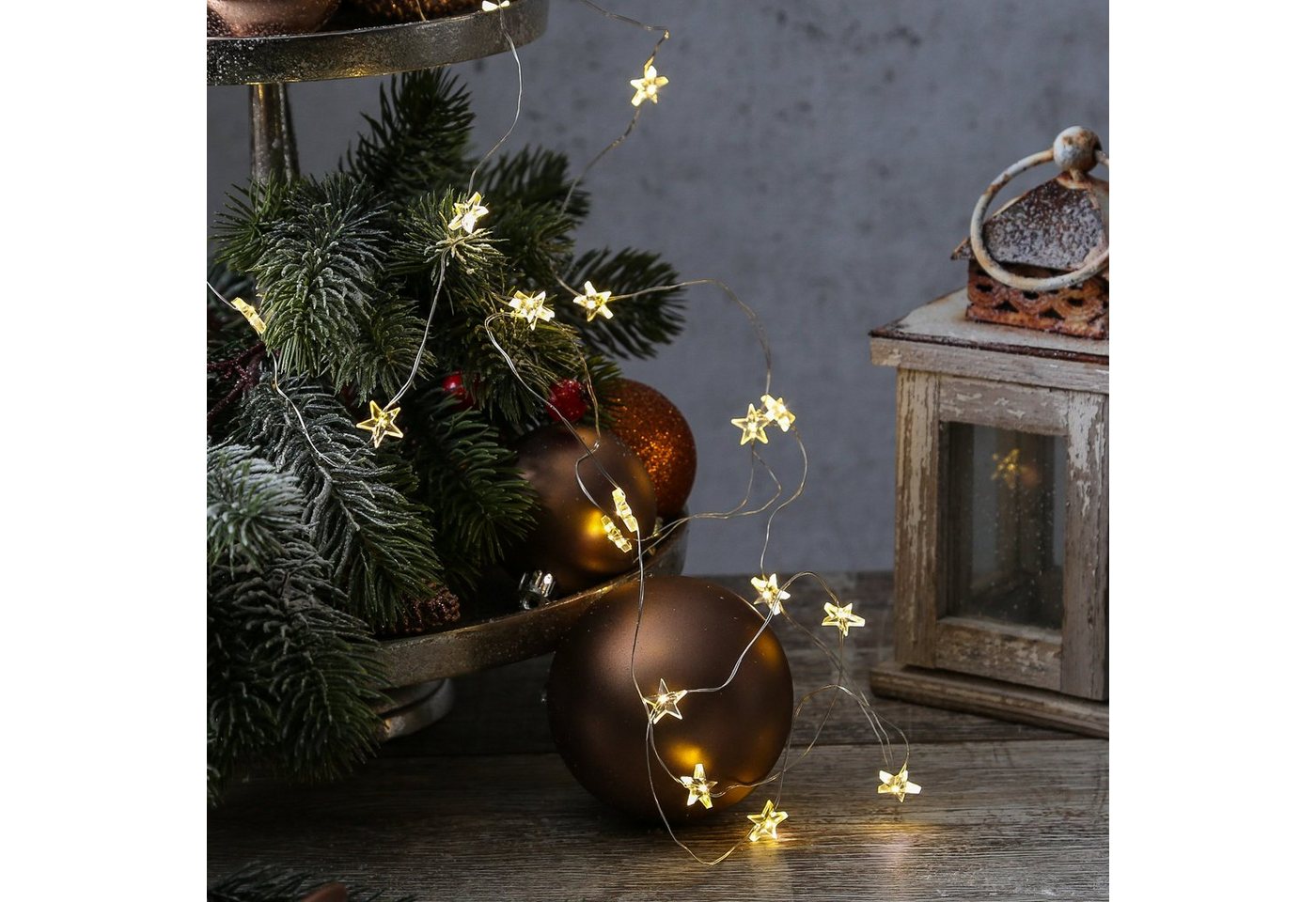 MARELIDA LED-Lichterkette LED Draht Sterne 20 Tautropfen LED 1,95m Batterie Deko für Außen, 20-flammig MARELIDA LED-Lichterkette LED Draht Sterne 20 Tautropfen LED 1,95m Batterie Deko für Außen, 20-flammig von MARELIDA