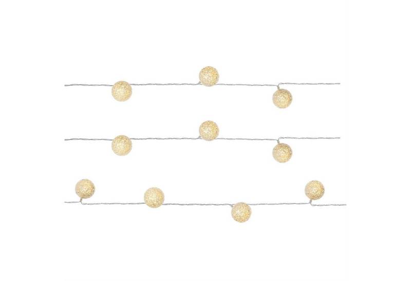MARELIDA LED-Lichterkette Kugeln 10 Vinyl Bälle Softball 4cm warmweiß Batterie Deko, 10-flammig von MARELIDA