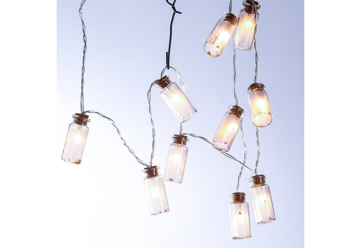 MARELIDA LED-Lichterkette LED Lichterkette Mini Glasflaschen zum Befüllen 10 warmweiß 0,9m, 10-flammig MARELIDA LED-Lichterkette LED Lichterkette Mini Glasflaschen zum Befüllen 10 warmweiß 0,9m, 10-flammig von MARELIDA