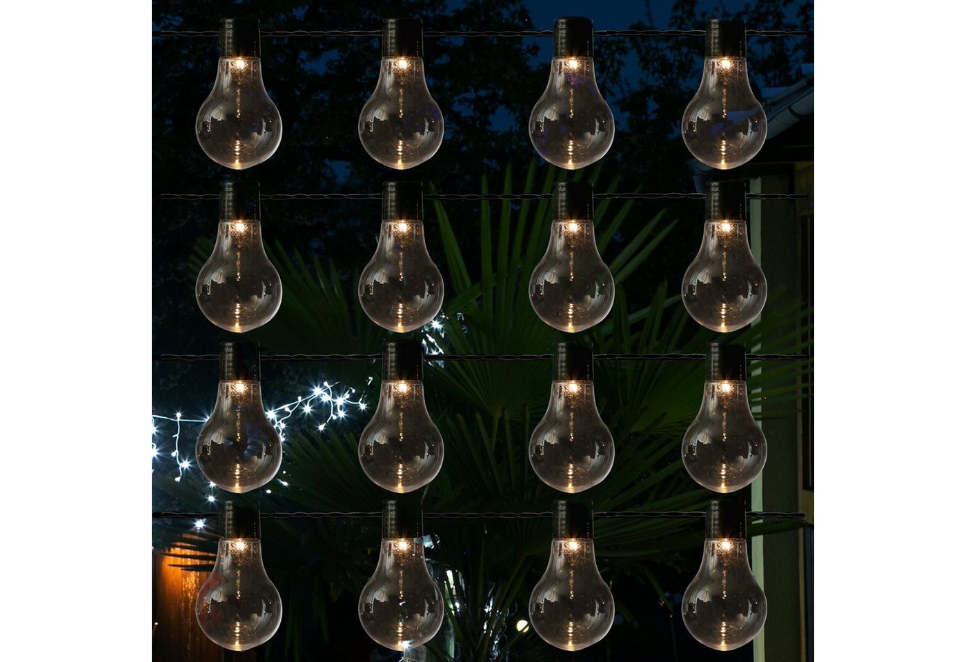 MARELIDA LED-Lichterkette LED Party Garten Lichterkette 16 Glühbirnen 4,5m für Außen Garten, 16-flammig von MARELIDA