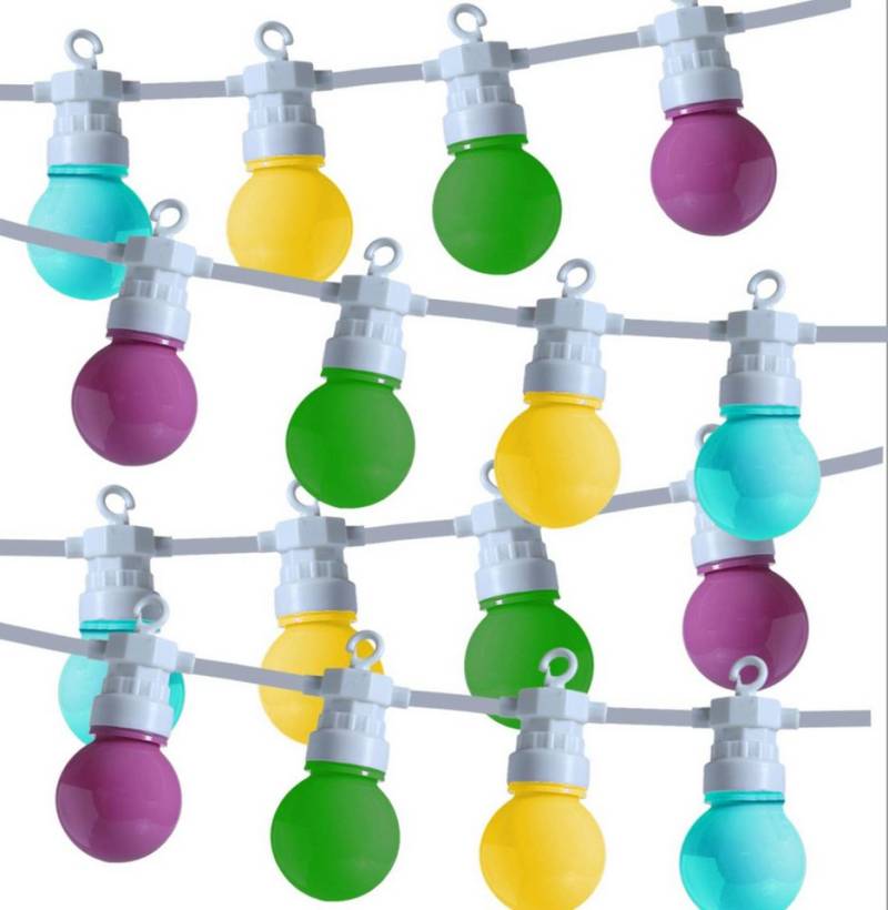 MARELIDA LED-Lichterkette LED Party Lichterkette Circus Garten Balkon koppelbar pastell bunt, 20-flammig MARELIDA LED-Lichterkette LED Party Lichterkette Circus Garten Balkon koppelbar pastell bunt, 20-flammig von MARELIDA