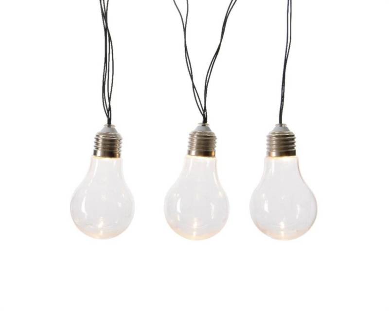 MARELIDA LED-Lichterkette Solar Lichterkette 10 Glühbirnen transparent Außen Balkon 4,5m outdoor, 10-flammig von MARELIDA