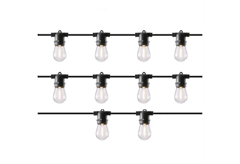 MARELIDA LED-Lichterkette LED Solar Lichterkette Glühbirne 4,5m 3Leuchtmodi Garten Balkon Zirkus, 10-flammig von MARELIDA