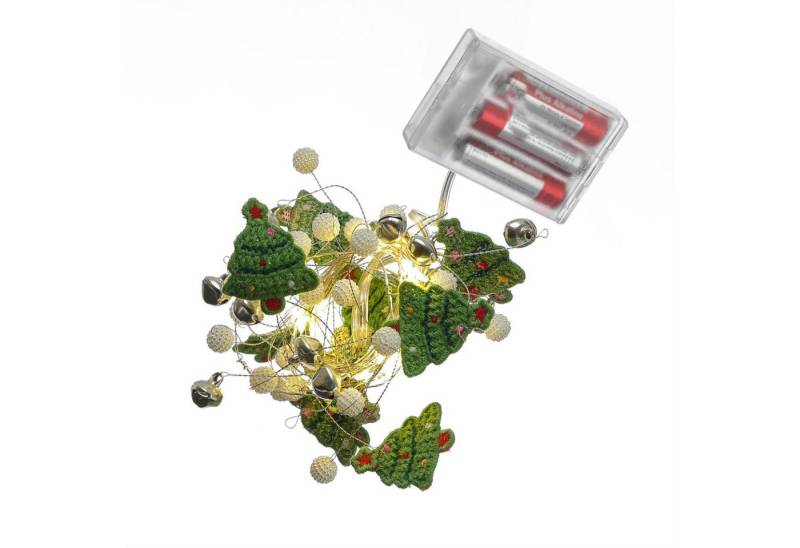 MARELIDA LED-Lichterkette grüne Tannenbäume und Glöckchen 20LED 1,9m Deko Weihnachtsgirlande, 20-flammig von MARELIDA