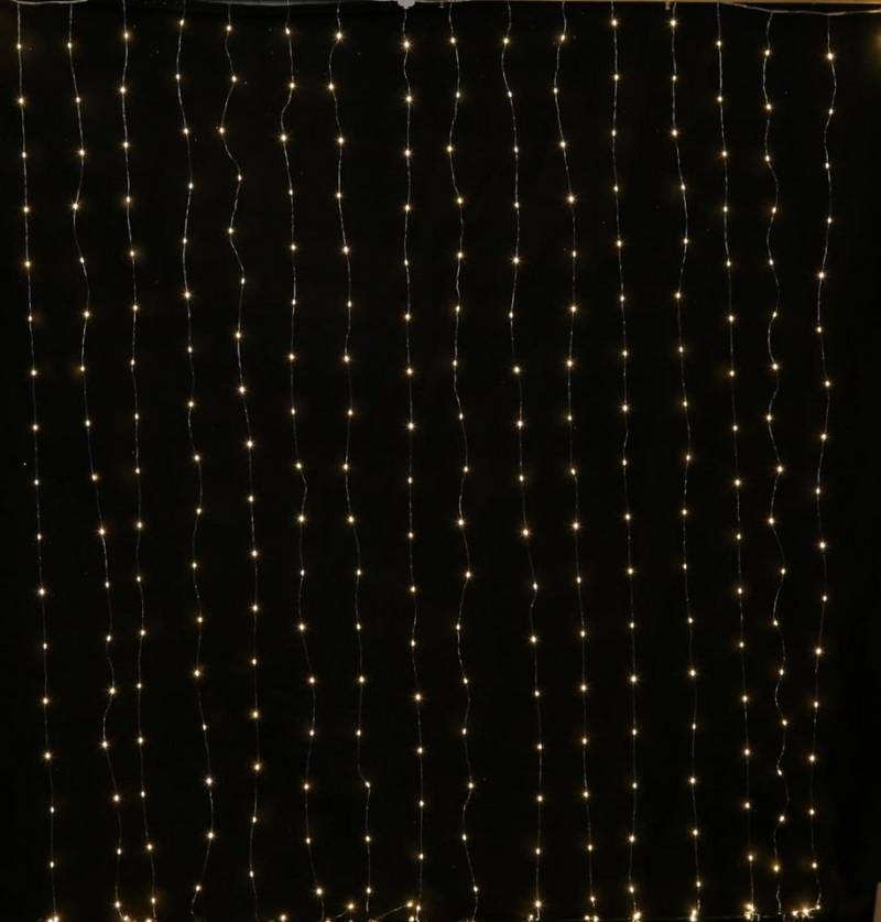 MARELIDA LED-Lichtervorhang Draht Weihnachtsdeko für Fenster 20 Stränge 400LED 1,9x2m Innen Außen, 400-flammig von MARELIDA