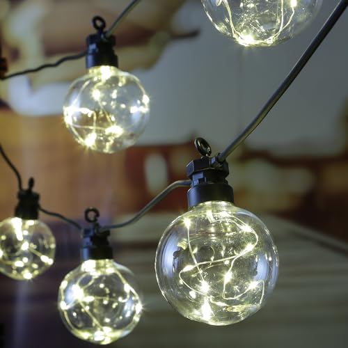 MARELIDA LED Party Lichterkette CIRCUS - 10 Kugeln mit je 10 Micro LED - L: 2,7m - inkl. Trafo - für Außen von MARELIDA