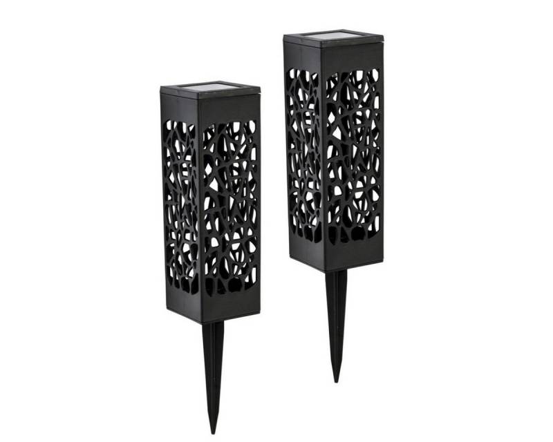 MARELIDA LED Solarleuchte LED Solar Wegleuchte Schattenleuchte 28cm Lichtsensor schwarz 2er Set, LED Classic, warmweiß (2100K bis 3000K) von MARELIDA
