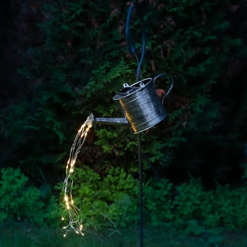 MARELIDA LED Solar Gießkanne mit Erdspieß Wasserfalleffekt Deko Solarleuchte für Garten von MARELIDA