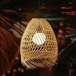 MARELIDA LED Solar Hängeleuchte Boho Lampenschirm in Korboptik Hängelampe in Rattanoptik für Terrasse Garten Solarlampe mit Lichtsensor (natur) von MARELIDA