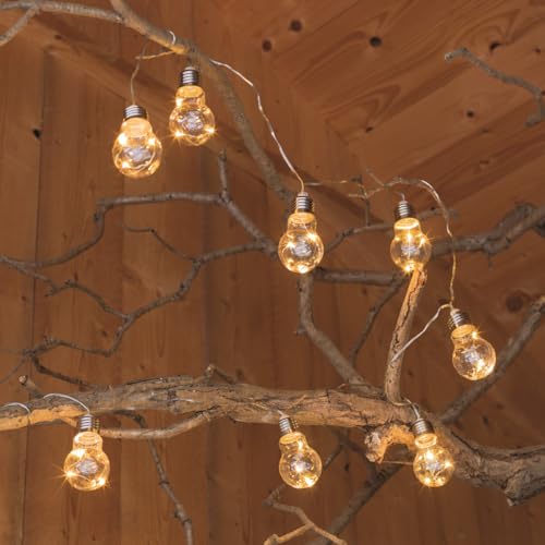 MARELIDA LED Solar Lichterkette mit 10 transparenten Glühbirnen 4,5m Garten Party outdoor Terrasse Bakon Lichterkette für Außen mit Lichtsensor von MARELIDA