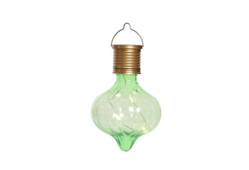 MARELIDA LED Solarleuchte LED Solar Glühbirne Gartenleuchte Balkon Kugelleuchte H: 11,7cm grün, LED Classic, warmweiß (2100K bis 3000K) von MARELIDA