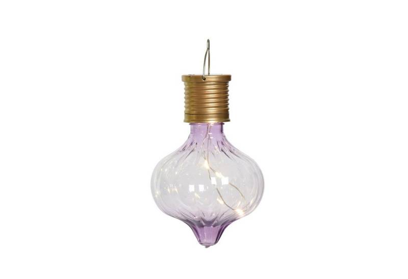 MARELIDA LED Solarleuchte LED Solar Glühbirne Gartenleuchte Balkon Kugelleuchte H: 11,7cm lila, LED Classic, warmweiß (2100K bis 3000K) von MARELIDA