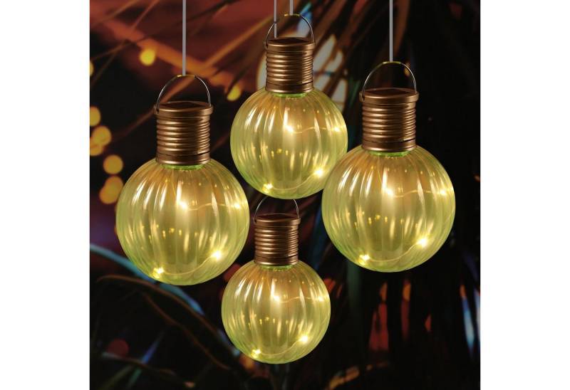 MARELIDA LED Solarleuchte LED Solar Glühbirnen Kugelleuchte für +Garten Balkon grün 4 Stück, LED Classic von MARELIDA