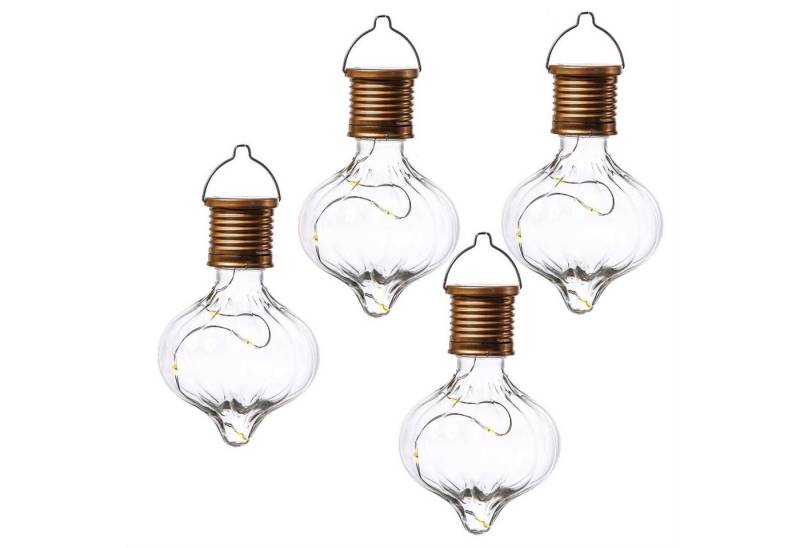 MARELIDA LED Solarleuchte LED Solar Glühbirnen Kugelleuchte für Garten Terrasse Balkon 4 Stück, LED Classic, warmweiß (2100K bis 3000K) von MARELIDA