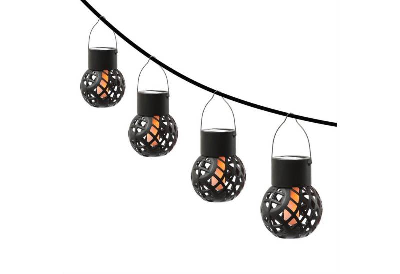 MARELIDA LED Solarleuchte LED Solar Hängeleuchte Feuerball Kugelleuchte mit Flammeneffekt 4St., LED Classic, amber von MARELIDA