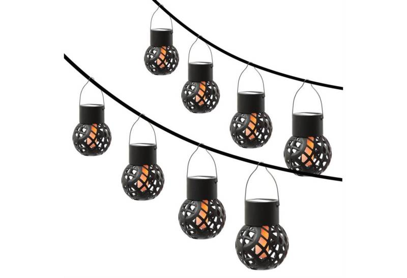 MARELIDA LED Solarleuchte LED Solar Hängeleuchte Feuerball Kugelleuchte mit Flammeneffekt 8St., LED Classic, amber von MARELIDA