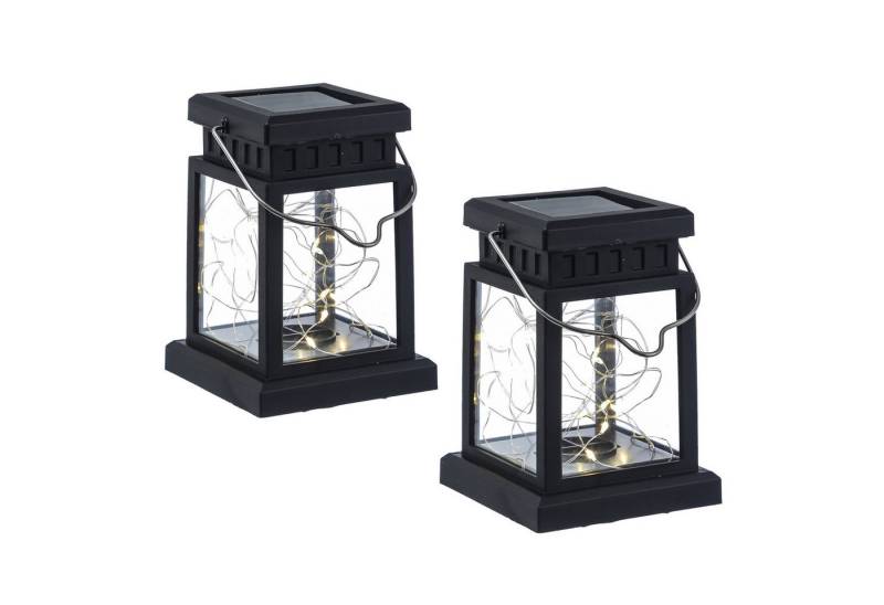 MARELIDA LED Solarleuchte LED Solar Mini Laternen Deko Gartenlaternen Lichtsensor 12,5cm 2er Set, LED Classic, warmweiß (2100K bis 3000K) von MARELIDA