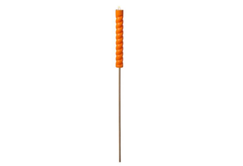 MARELIDA LED Solarleuchte LED Solar Stabkerze Twist orange 106cm Fackel flackernd Gartenstecker, LED Classic, gelb von MARELIDA