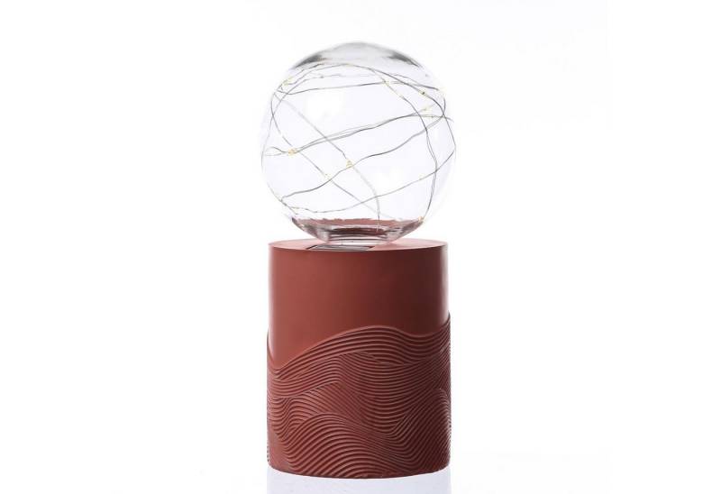 MARELIDA LED Solarleuchte LED Solar Tischlampe GLOW rosa Kugelleuchte m. Drahtlichterkette Außen, LED Classic, warmweiß (2100K bis 3000K) von MARELIDA
