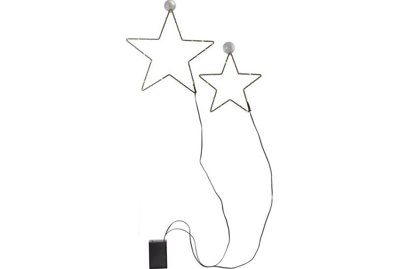 MARELIDA LED Stern LED Leuchtsterne Fensterdeko Weihnachtsstern Saugnäpfe 50LED Timer, LED Classic, warmweiß (2100K bis 3000K) von MARELIDA