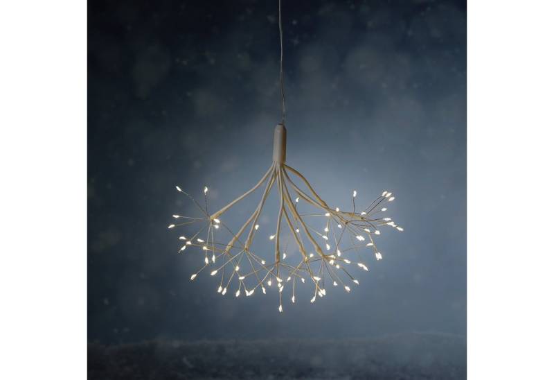 MARELIDA LED-Stern für außen LED Feuerwerk Leuchte Firework 25cm weißer Hängestern Fernbedienung, LED Classic, warmweiß (2100K bis 3000K) von MARELIDA