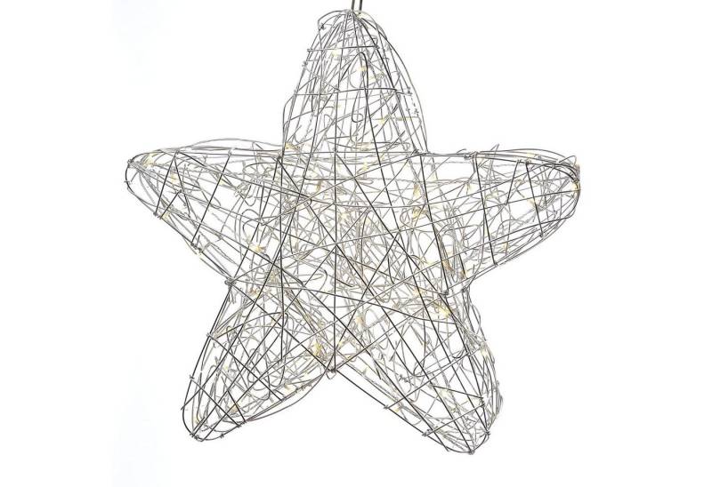 MARELIDA LED-Stern für außen LED Stern Leuchtstern Drahtstern 100 LED 60cm Weihnachtsdeko außen, LED Classic, warmweiß (2100K bis 3000K) von MARELIDA