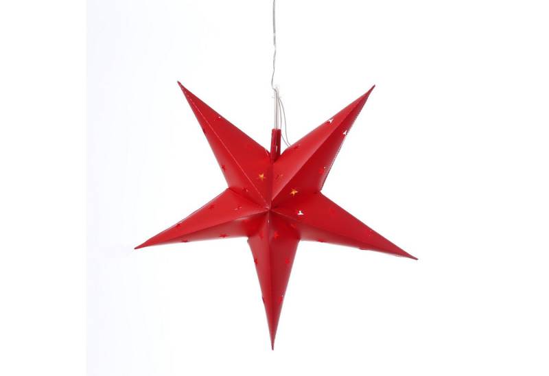 MARELIDA LED-Stern für außen LED Stern Weihnachtsstern Hängestern 45cm 12LED Timer Batterie Außen, LED Classic, warmweiß (2100K bis 3000K) von MARELIDA