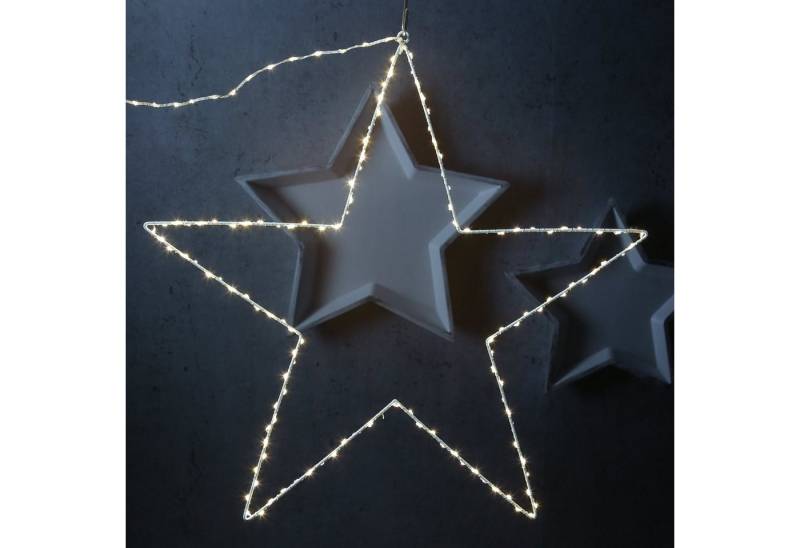 MARELIDA LED-Stern für außen Leuchtstern Metallstern 180LED 60cm Weihnachtsstern Timer Innen/Außen, warmweiß (2100K bis 3000K) von MARELIDA