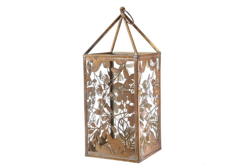 MARELIDA Laterne Laterne Wildrose Windlicht Kerzenhalter Metall Blumenmotiv H: 55cm (1-St) von MARELIDA