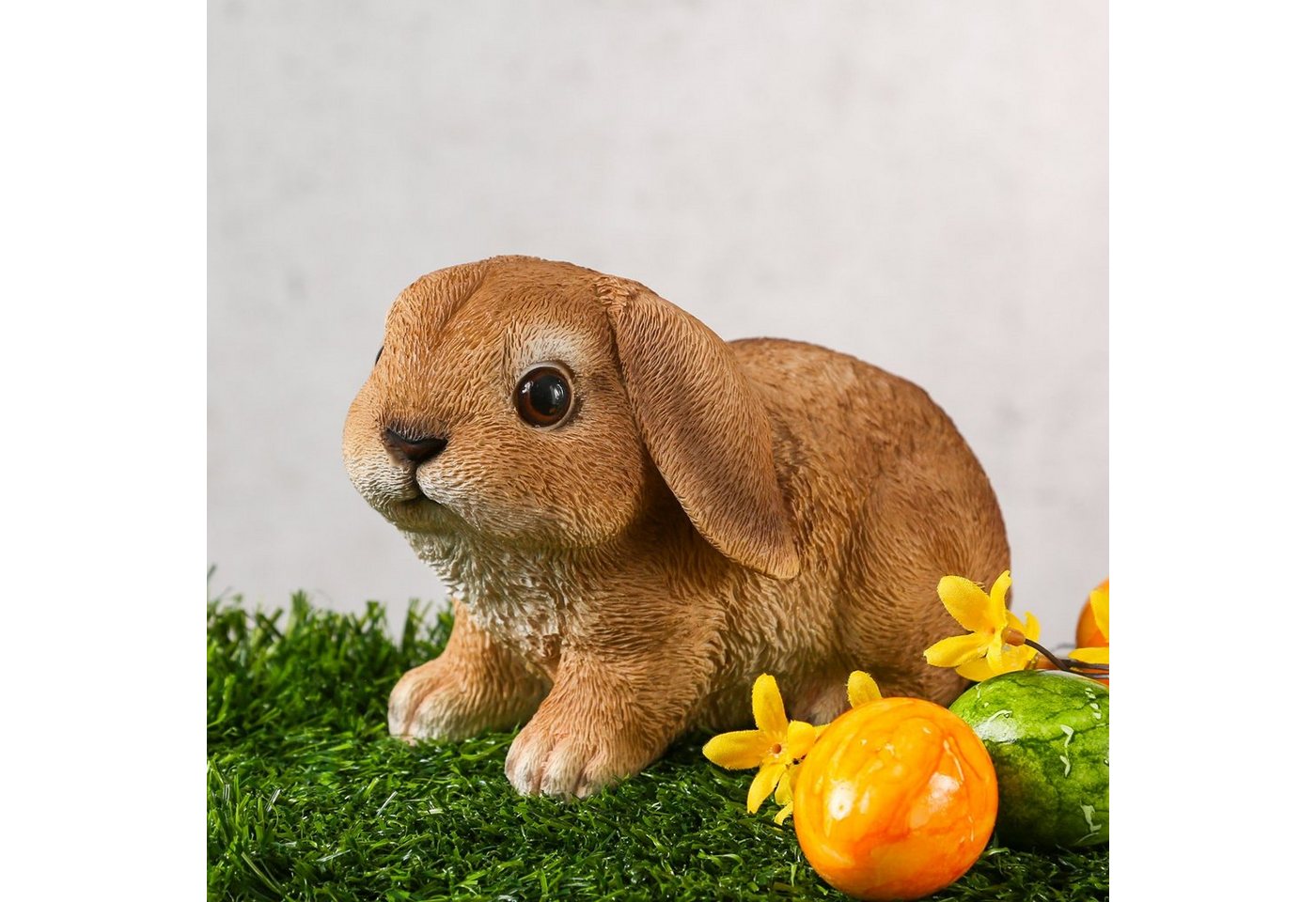 MARELIDA Osterhase Hase sitzend Dekofigur Ostern Deko Polyresin H: 13-14,5cm braun von MARELIDA