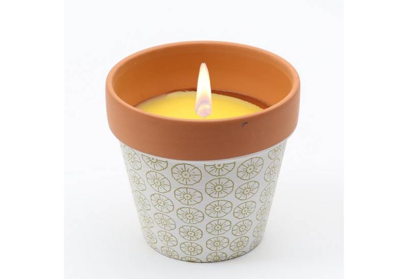 MARELIDA Outdoorkerze Duftkerze Citronella in Tontopf Terrakotta Blumentopf Outdoorkerze (1-tlg) von MARELIDA