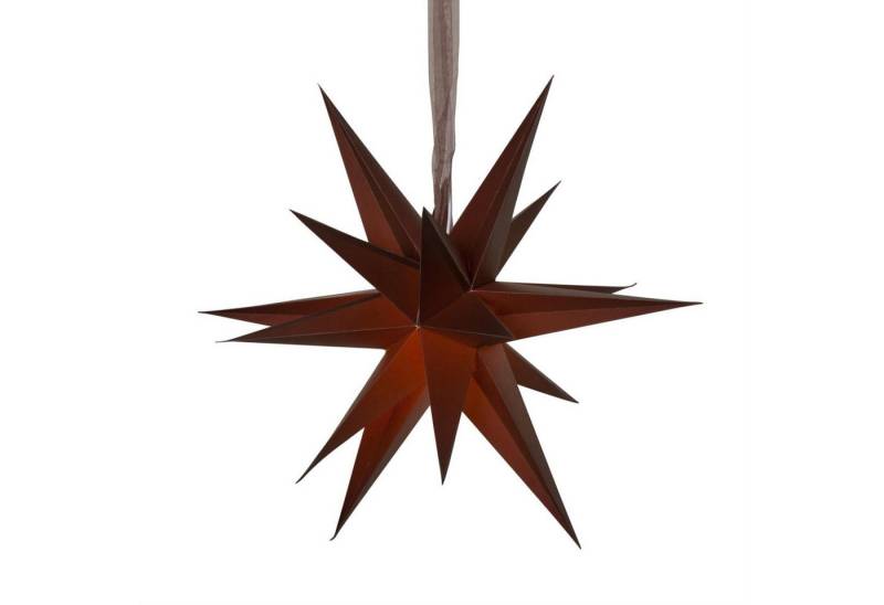 MARELIDA Papierstern Papierstern 3D Stern mit Band Weihnachtsstern Faltstern D: 45cm braun von MARELIDA