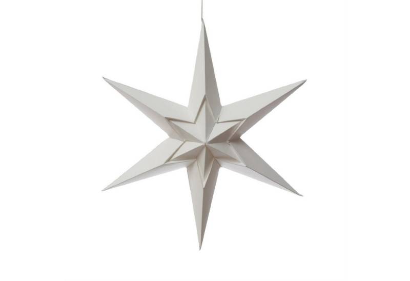 MARELIDA Papierstern Weihnachtsstern Luna Dekostern Adventsstern 6-zackig D: 30cm weiß von MARELIDA