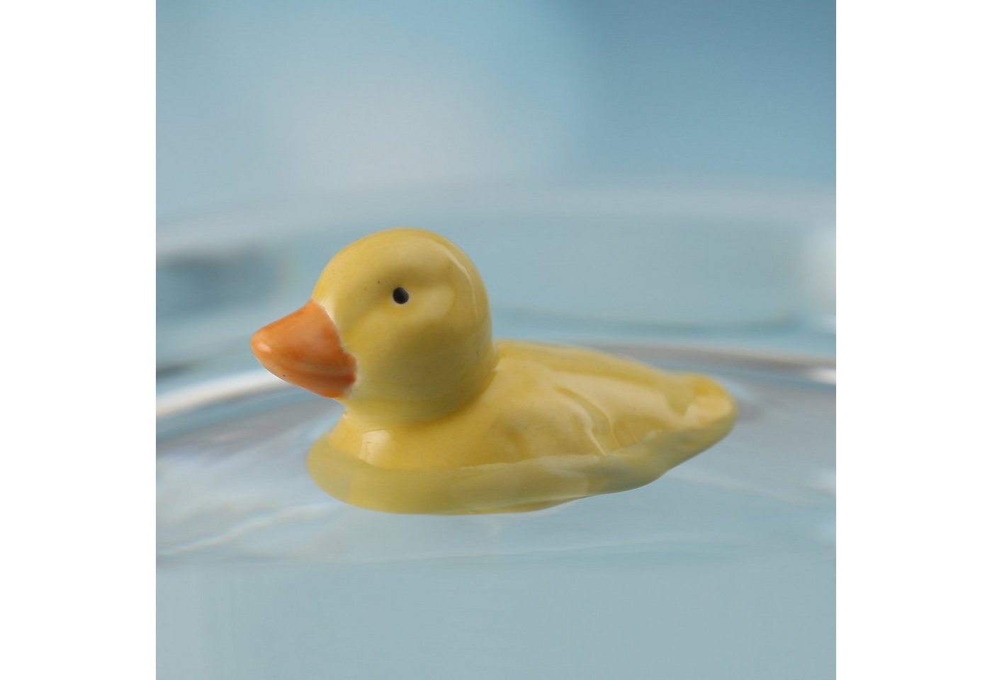 MARELIDA Tierfigur Teichdeko Ente Dekofigur schwimmend Porzellan gelb Dekoente L: 9,7cm (1 St) von MARELIDA