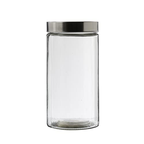 MARELIDA Vorratsdose - Vorratsglas mit Edelstahldeckel - D: 11cm - Lebensmittel Glasbehälter (Größe L - 1,7 Liter) von MARELIDA