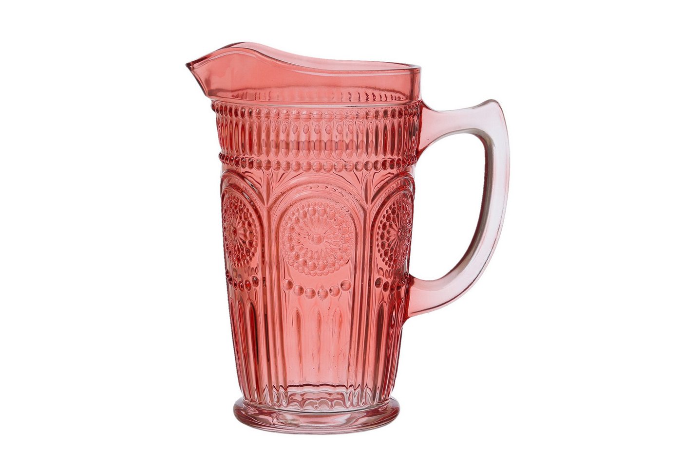 MARELIDA Wasserkrug Glaskrug Vintage Boho Blumenmuster Karaffe Tee Saft Kanne 1,4l rot MARELIDA Wasserkrug Glaskrug Vintage Boho Blumenmuster Karaffe Tee Saft Kanne 1,4l rot von MARELIDA