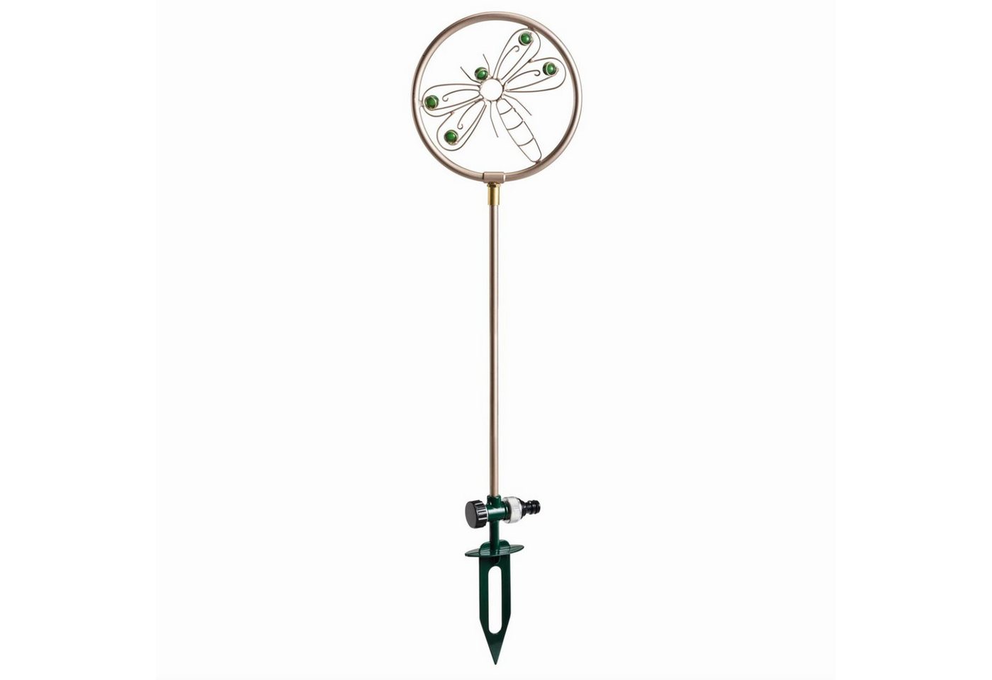 MARELIDA Wasserspiel Rasensprenger LIBELLE Edelstahl Sprinkler rotierend mit Erdspieß von MARELIDA