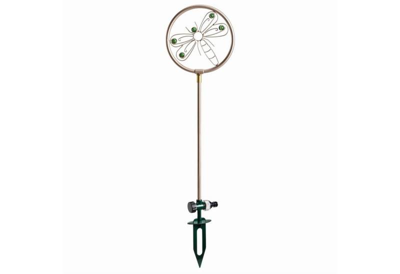 MARELIDA Wasserspiel Rasensprenger LIBELLE Edelstahl Sprinkler rotierend mit Erdspieß von MARELIDA