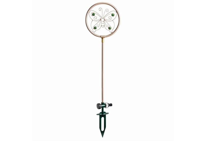 MARELIDA Wasserspiel Rasensprenger SCHMETTERLING Edelstahl Sprinkler rotierend mit Erdspieß von MARELIDA